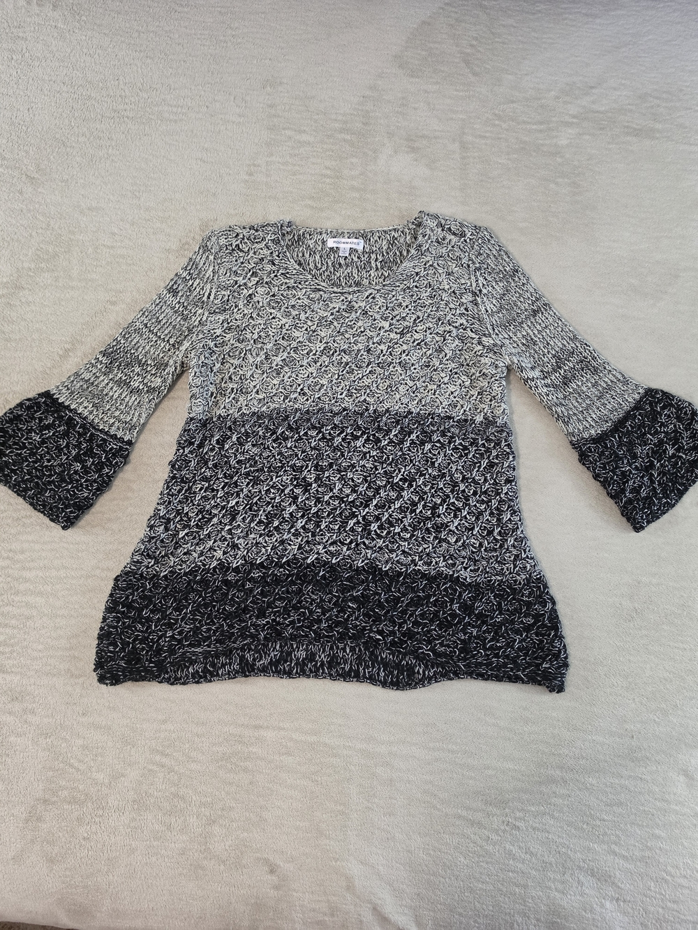 Roommates Black & Gray Marled Scoop Neck Sweater